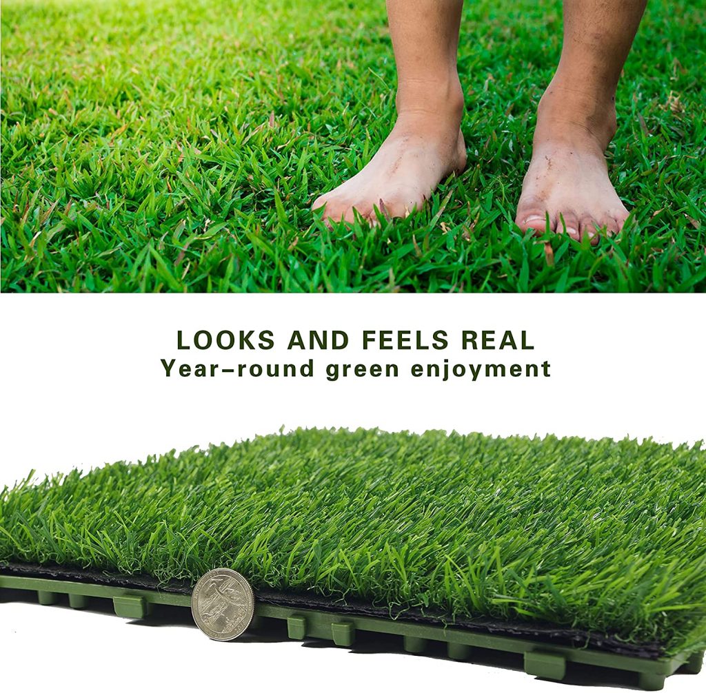  Interlocking Artificial Grass Tiles 